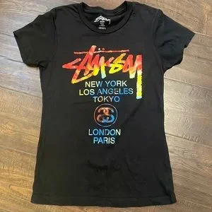 Stussy | Tops | Stussy World Tour Black With Rare Rainbow
